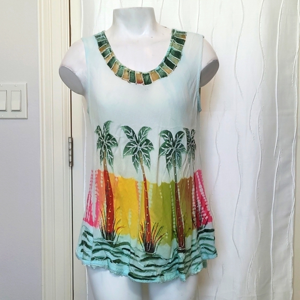 India Boutique Tropical Rainbow Tank Top